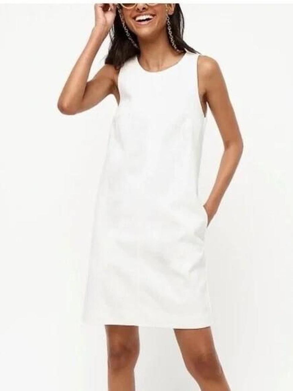 J. Crew White Denim Shift Dress